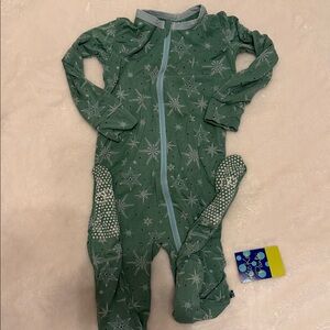 Kickee Pants Forest Green Starry Kids Footie